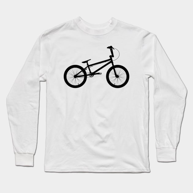 BMX Bike silhouette Long Sleeve T-Shirt by rheyes